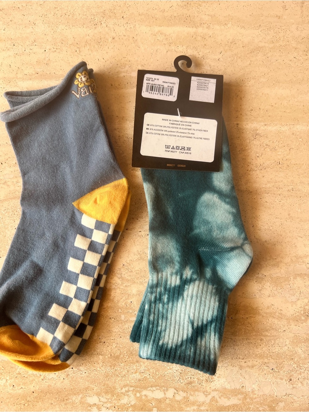 Women’s Colorblocked Crew Socks - Blue & Teal (2-Pack)